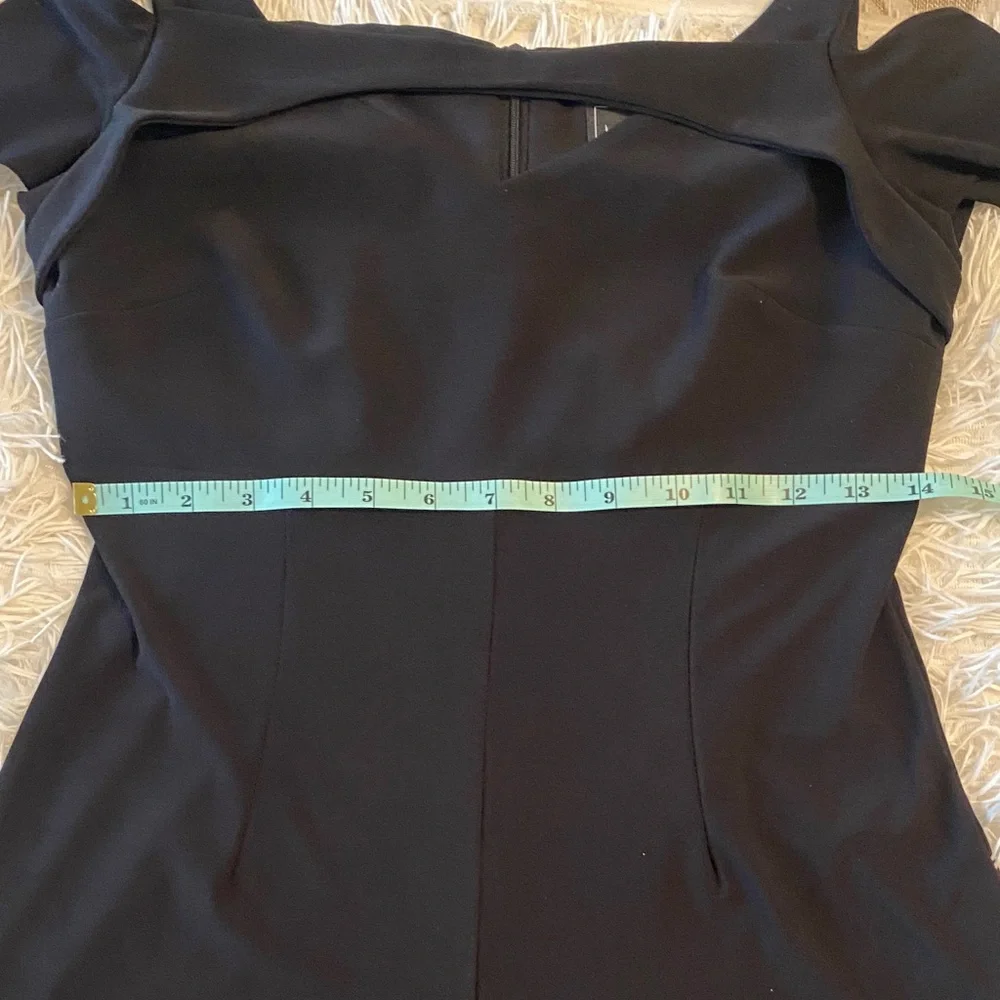 Nightway Black Off Shoulder Wide Leg Jumpsuit Petite 4P Elegant Cocktail Evening - Picture 7 of 9